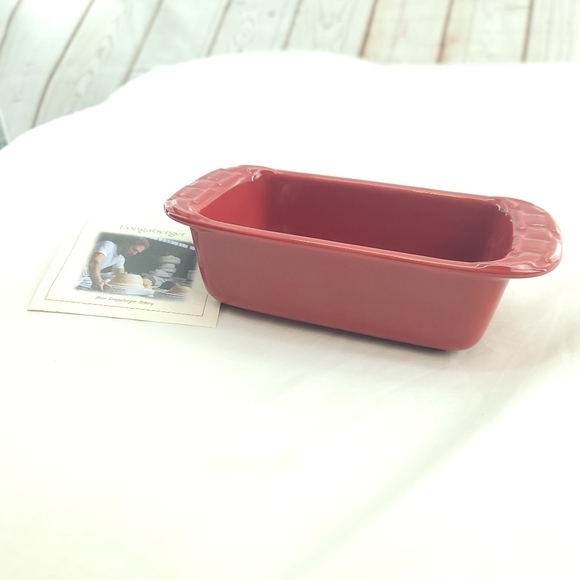 Longaberger 3162060 Tomato Woven Traditions Ceramic Glossy Loaf Dish Small - Picture 2 of 8